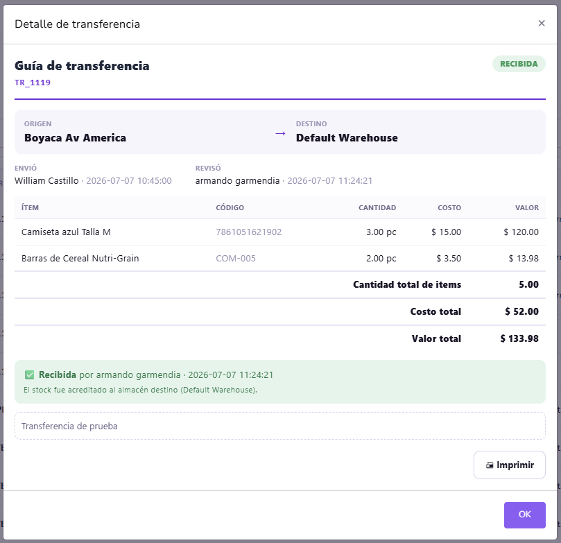Transferencias entre sucursales FacturaSmart